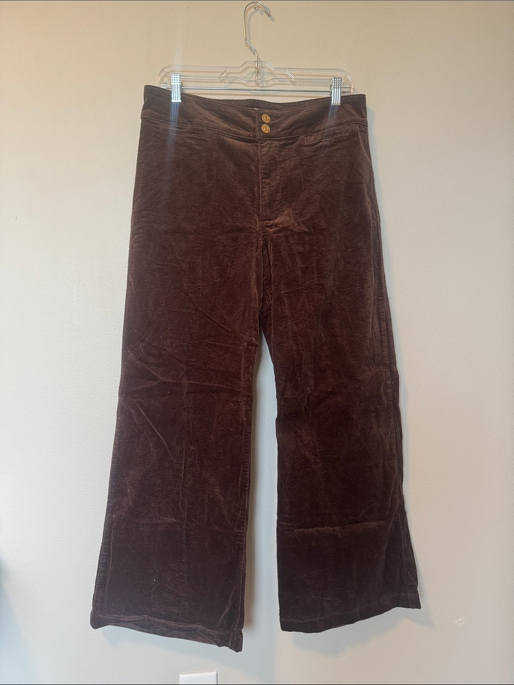 Kut from the Kloth Meg High Rise Wide Leg Brown Corduroy Pants